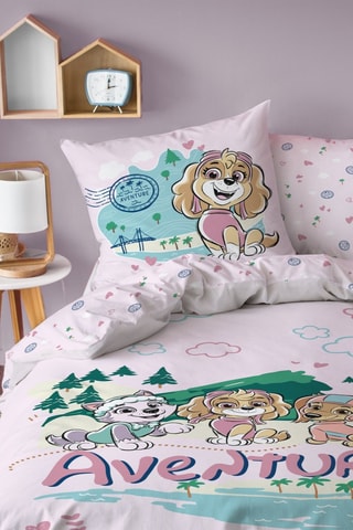 Parure copripiumino double face Paw Patrol Voyage - Rosa