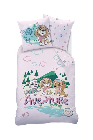 Parure copripiumino double face Paw Patrol Voyage - Rosa