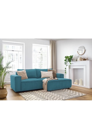 Canapé d’angle droit Nihad - Bleu canard