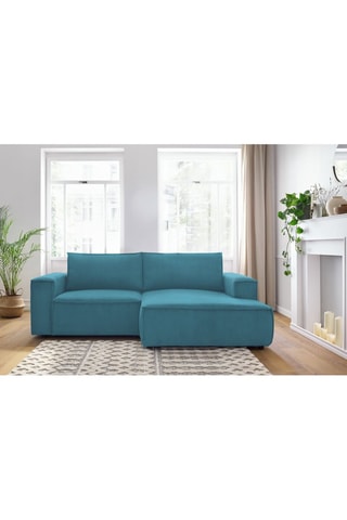 Canapé d’angle droit Nihad - Bleu canard