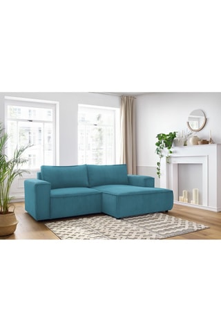 Canapé d’angle droit Nihad - Bleu canard