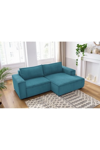 Canapé d’angle droit Nihad - Bleu canard