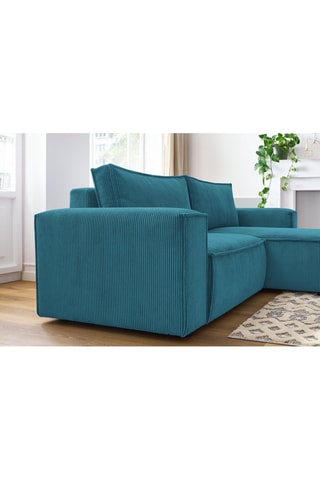 Canapé d’angle droit Nihad - Bleu canard