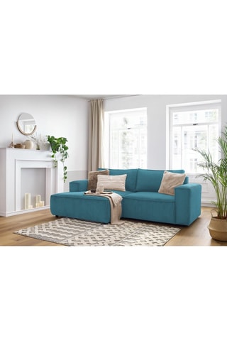 Canapé d’angle gauche Nihad - Bleu canard