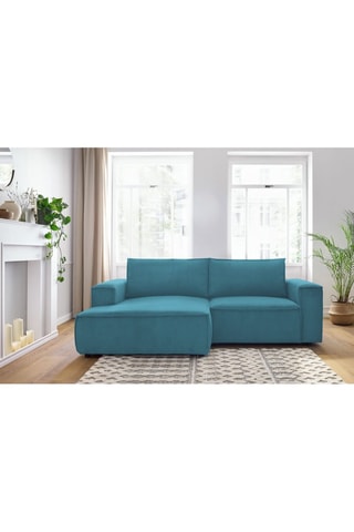 Canapé d’angle gauche Nihad - Bleu canard