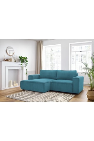 Canapé d’angle gauche Nihad - Bleu canard