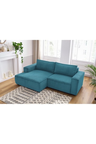 Canapé d’angle gauche Nihad - Bleu canard