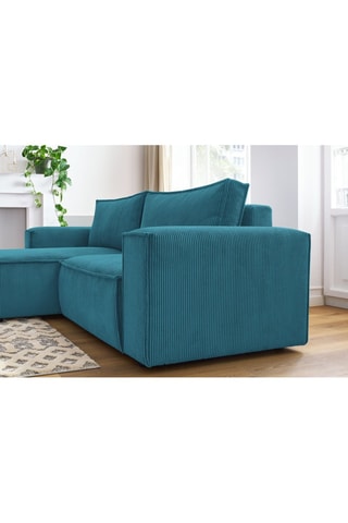 Canapé d’angle gauche Nihad - Bleu canard