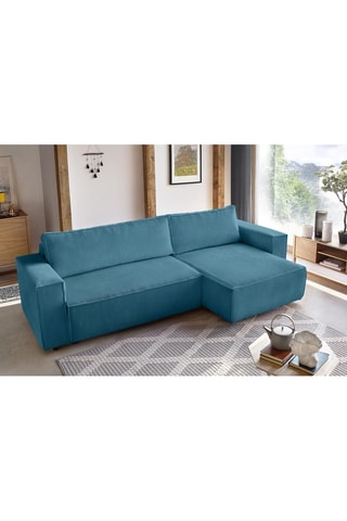 Canapé d'angle réversible convertible Nihad - Bleu canard