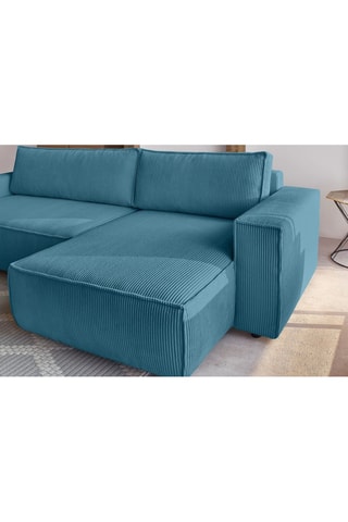 Canapé d'angle réversible convertible Nihad - Bleu canard