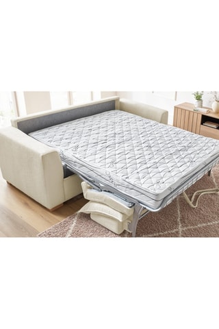 Canapé convertible Augustin - Beige -  3 places - En tissu velours côtelé