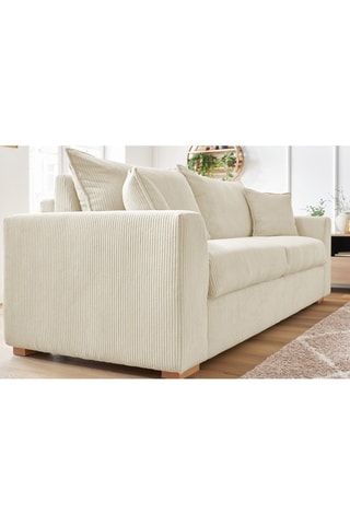 Canapé convertible Augustin - Beige -  3 places - En tissu velours côtelé