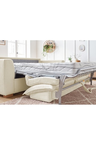 Canapé convertible Augustin - Beige -  3 places - En tissu velours côtelé