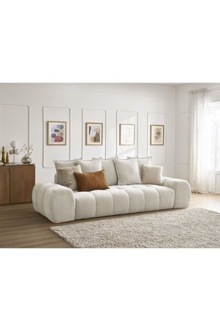 Canapé convertible Everest - Beige - 3 places - En tissu texturé