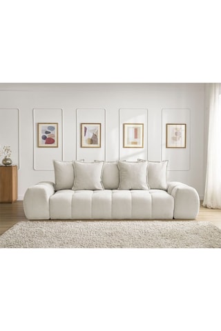 Canapé convertible Everest - Beige - 3 places - En tissu texturé