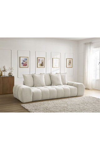 Canapé convertible Everest - Beige - 3 places - En tissu texturé