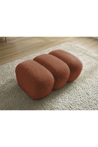 Pouf Hippolyte - Orange - En tissu bouclette