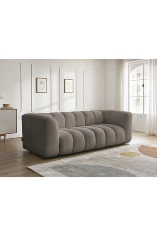 Canapé Talia - Marron - 3 places - En tissu bouclette