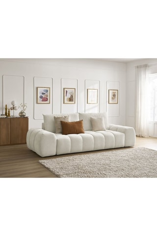 Canapé droit convertible Everest - Blanc - 3 places - En polyester - Couchage 153 x 197 cm