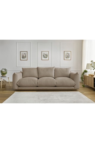 Canapé Ernest – Taupe - 3 places - En tissu lisse doux au toucher