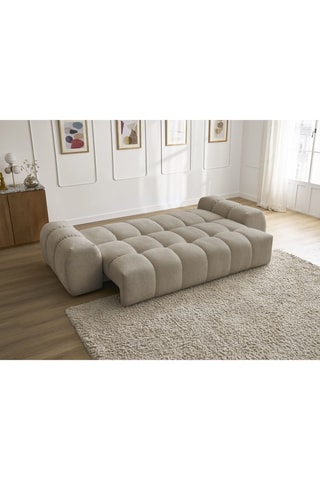 Canapé convertible Everest - Taupe - 3 places - Couchage 197 x 153 cm - En tissu chiné