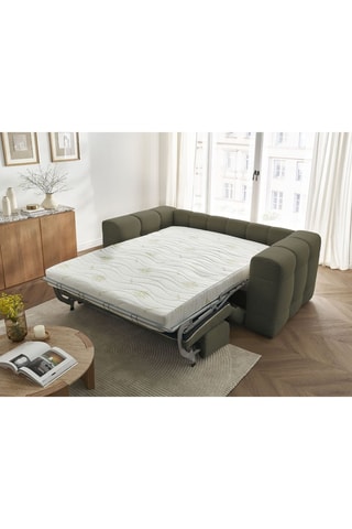 Canapé convertible Cloud - Kaki - 3 places - En tissu lisse