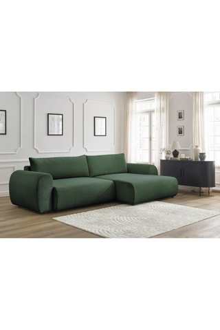 Canapé d'angle droit convertible Lucien - Vert