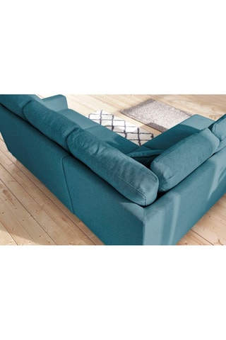 Canapé d'angle gauche convertible Sweden - Bleu canard - Couchage 130 x 200 cm