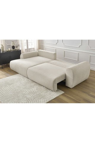 Canapé d'angle gauche convertible Lucien - Beige - Couchage 250 x 150 cm