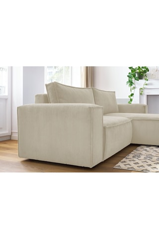 Canapé d'angle droit Nihad compact - 
Beige