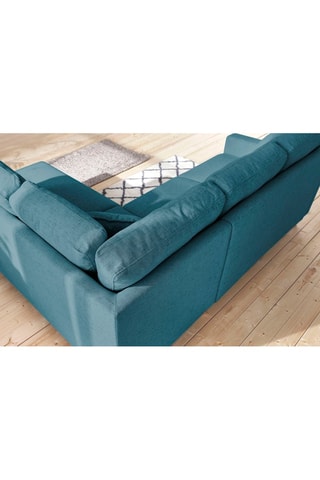 Canapé d'angle droit convertible Sweden - Bleu canard - Couchage 130 x 200 cm