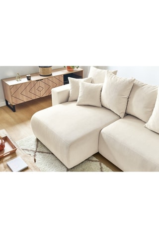 Canapé d'angle réversible convertible Envy - Crème - Couchage 231 x 130 cm