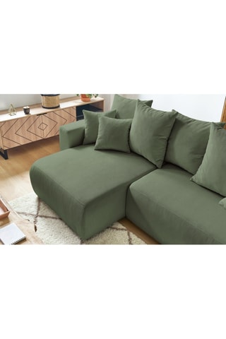 Canapé d'angle réversible convertible Envy - Kaki - Couchage 231 x 130 cm
