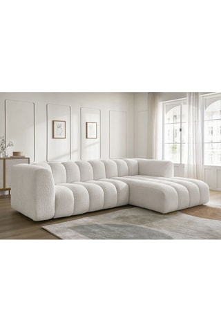 Canapé d'angle droit Talia - Blanc
