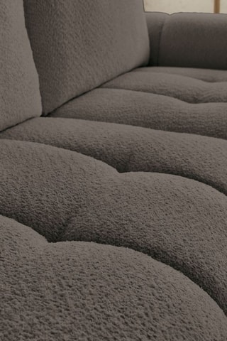 Canapé d'angle droit convertible Fuji - Gris foncé - 3 places - En tissu bouclette