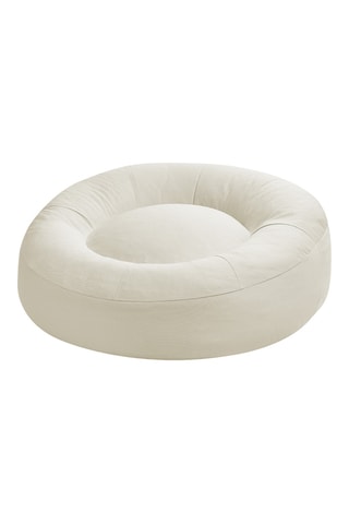 Pouf extérieur Eloane - Beige - Tissu imperméable