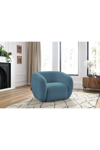 Fauteuil Céline - Bleu - En tissu lisse