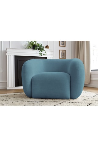 Fauteuil Céline - Bleu - En tissu lisse