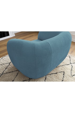 Fauteuil Céline - Bleu - En tissu lisse