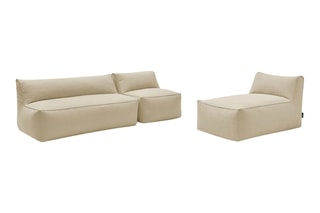 Canapé Riviera - Beige - 4 places - En tissu lisse déperlant