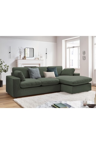 Canapé d'angle réversible Bélair - Vert - 3 places - En tissu lisse