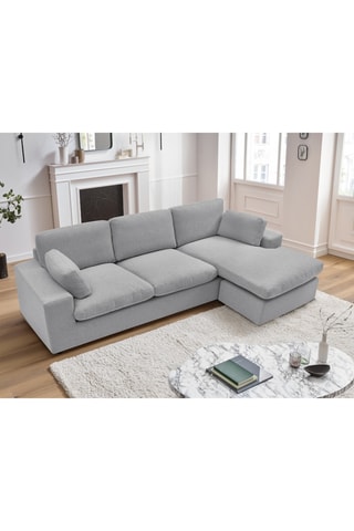Canapé d'angle réversible Bélair - Gris clair - 3 places - En tissu lisse