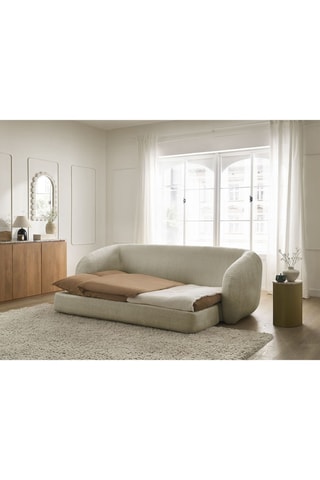 Canapé convertible Neyo - Taupe - 3 places - En tissu texturé