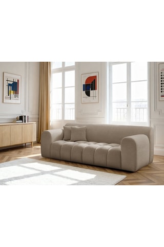 Canapé Mélisse - Taupe - 3 places - En tissu texturé