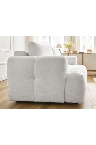 Canapé convertible Fuji - Blanc - 3 places - En tissu bouclette