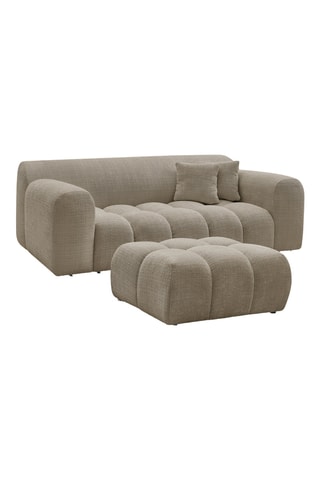 Canapé et pouf Mélisse - 2 places - Taupe - En polyester 