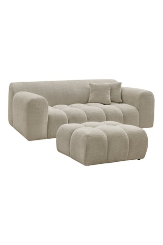 Canapé et pouf Mélisse - 2 places - Beige - En polyester 