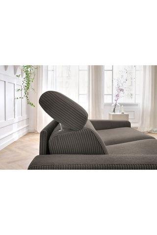 Canapé convertible Monaco - Taupe - 3 places - En tissu velours côtelé