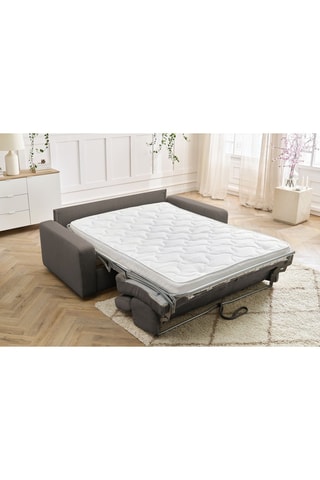 Canapé convertible Monaco - Taupe - 3 places - En tissu velours côtelé