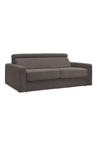 Canapé convertible Monaco - Taupe - 3 places - En tissu velours côtelé